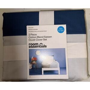 2 Piece cotton blend twin XL duvet cover set